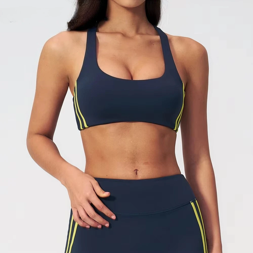 Summer Yoga Bra Women's Quick-Dry Workout Top Gym Sports Underwear Female Cycling Running Tight Top U-Back Fitness Underwear