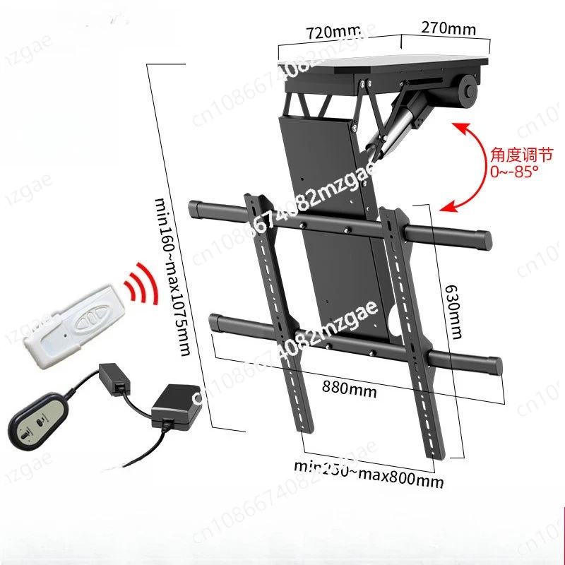 

Электрический потолочный кронштейн для телевизоров с диагональю 90 дюймов, моторизованный откидной кронштейн для наклонной крыши, модель RS-TV5S, 65 кг