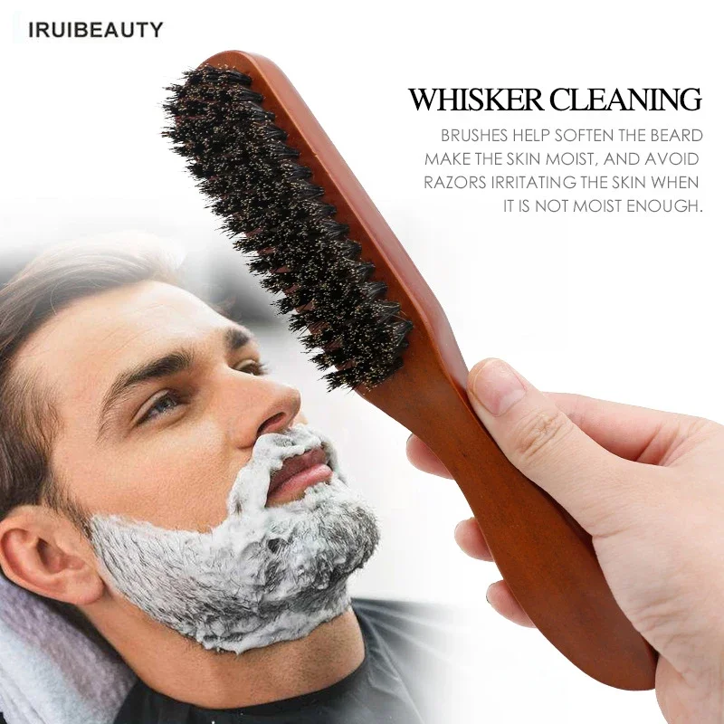 Men's Beard Comb Natural Solid Wood Bristle Hair Men's Beard Comb Oil Head Style Smooth Hair Comb Close To The Skin