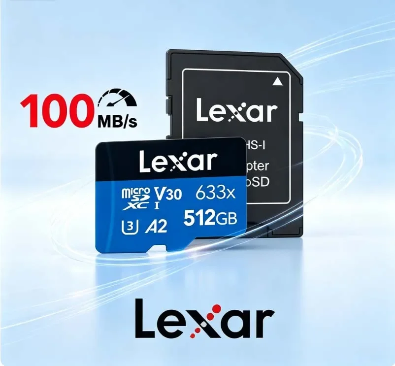 Lexar Original Micro SD Card 633x TF Card Memory Card Multifunctional V10 V30 A1 A2 Blue for Phone Table DVR