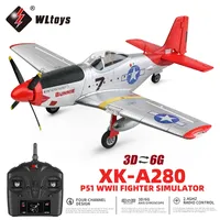 Wltoys Xk A280 Remote Control Airplane 2.4g 4ch 3d6g Fighter Simulator With Led Searchlight Remote Control Airplane Toy Gift