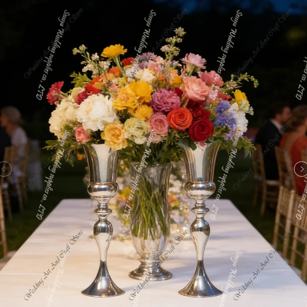 

10pcs)50cm-100cm)not Acrylic Candelabra Eco-Friendly sliver Table Centerpiece Floral Stand Wedding Valentine's Day Decorations