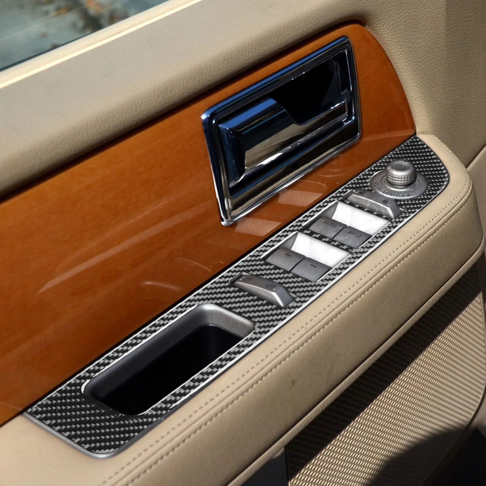 For Lincoln Navigator 2007-2014 Carbon Fiber Center Console Gear Shift Dashboard Air Vent Panel Trim Set Car Accessories Sticker view 4