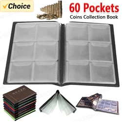 60 Pockets Artificial PU Leather Commemorative Coins Collection Album Book Collecting Money Organizer Storage Bags Storage Book