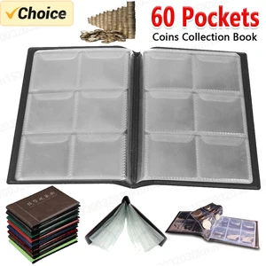 Collection de pièces commémoratives en cuir PU artificiel 60 Pockets Album Book Collecter Money Organizer Sacs de rangement Livre de rangement 12 meilleurs albums vendus pour les billets de banque - No 8