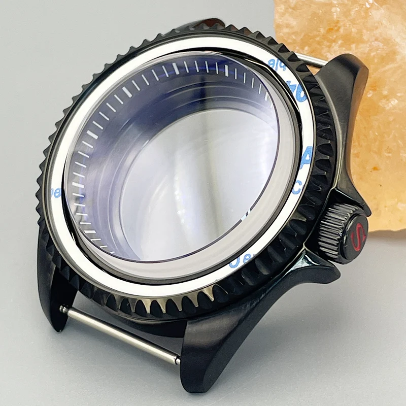 Dia 42mm SKX007 SRPD Watch Case Transparent Back Cover Dome Double Sapphire Glass Set 3 o'clock Fit NH35 NH36 7S 4R Movement