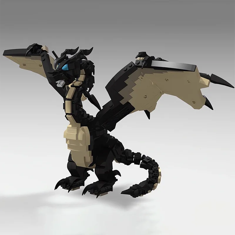 Dungeons and Dragons Black Dragon Display Model with Movable Wings and Tail 704 Pieces Building Kids Toys for Any Castle Scene