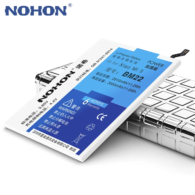 NOHON-Batería de repuesto para Xiaomi Mi 5, 4C, 5S, Mi5, Mi4C, Mi5S, Redmi Note 2, 3 Pro, BM22, BM35, BM36, BM45, BM46