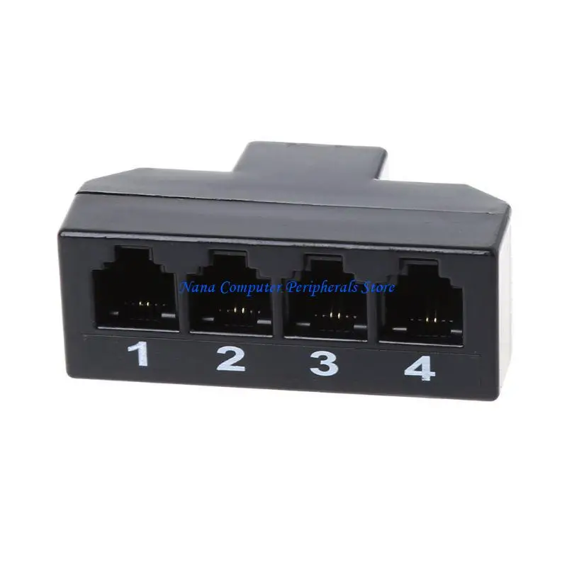 F68C RJ45 to RJ11 Adapter Connector RJ45 8P8C Male to 4 RJ11 6P4C Female Converter with Cable