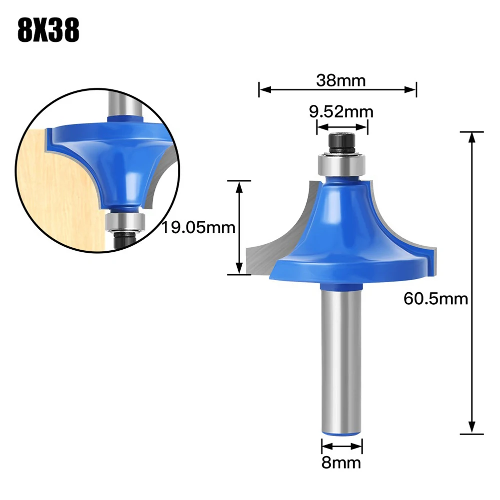 Bit Router Bit Woodworker 1 Pcs 8mm Shank Hook & Shear Angles Round Over Edge Forming With Anti Kickback Design