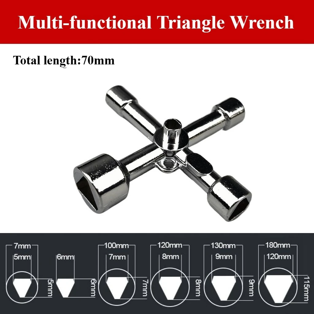 Universal Multi-functional Inner Triangle Wrench, Special Switch for Valve Keys and Water Meter Valves. tool. wrench.accessories
