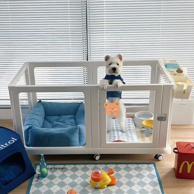 

Balcony Dog Fence Circle Oversized Retractable Acrylic Equipment Dog Fence Extendable Kennel Rejas Para Mascotas Pet Supplies