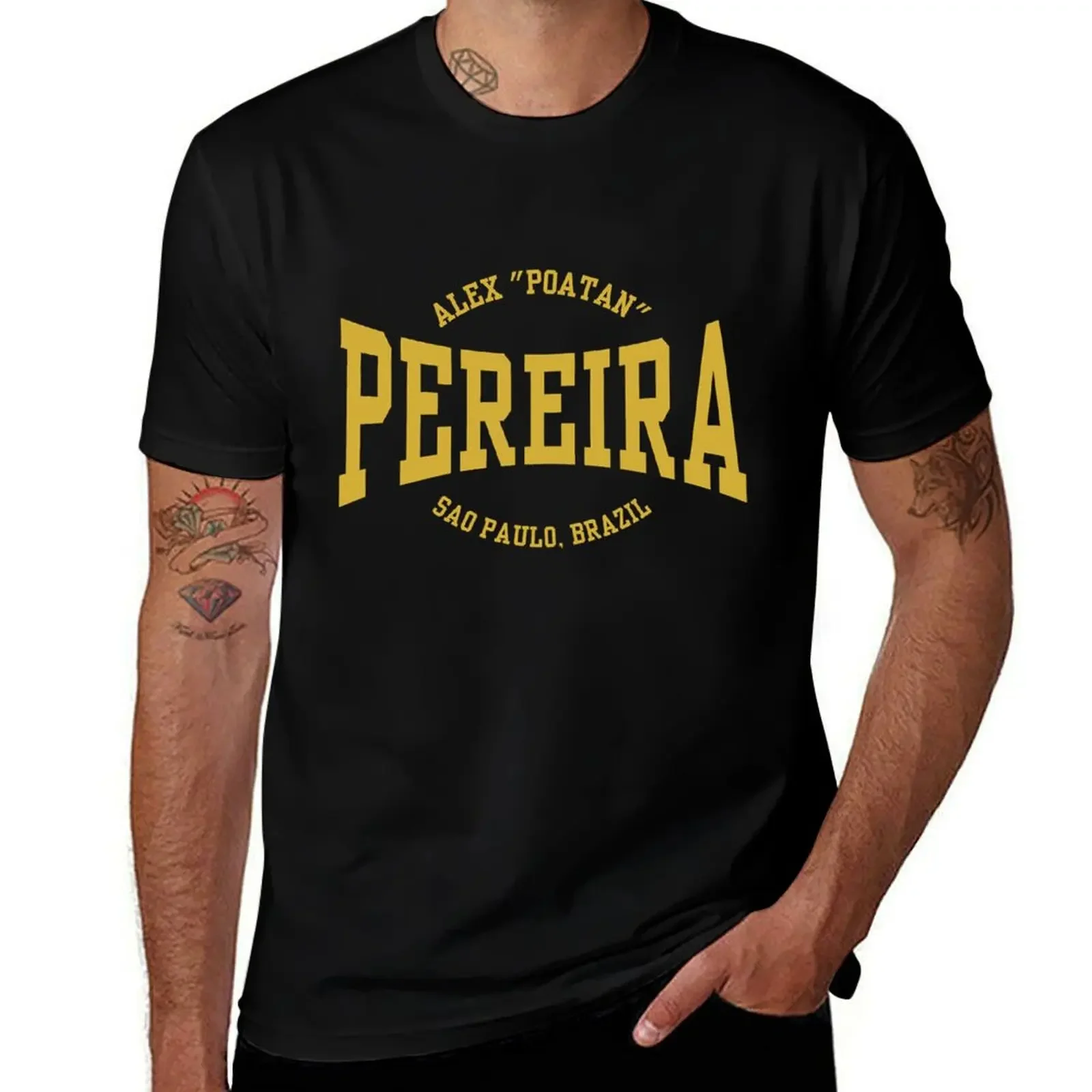 

Alex Pereira Poatan Gold T-Shirt designer shirts baggy shirts Blouse vintage anime shirt mens funny t shirts