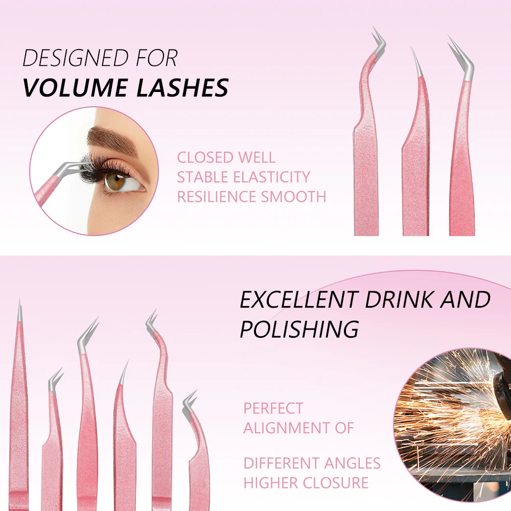 AILEISHI Roestvrij Staal Hoge Precisie Valse Wimper Pincet Rechte Gebogen Puntige Tip Pincet Lash Extension Makeup Tools