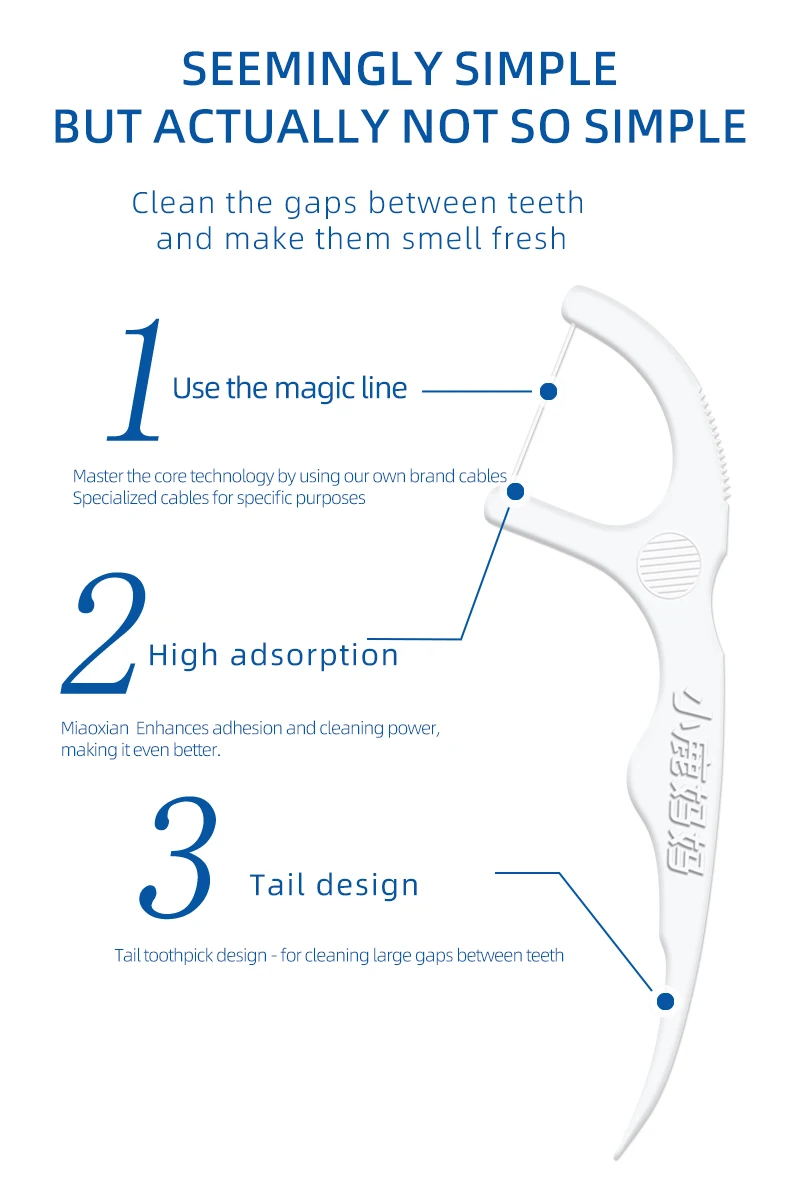 Fawnmum 100 stücke Zahnseide Flosser Picks Zahnstocher Zähne Stick Interdentalbürste Zahn Reinigung Zahnseide Pick Oral pflege – Detail 4
