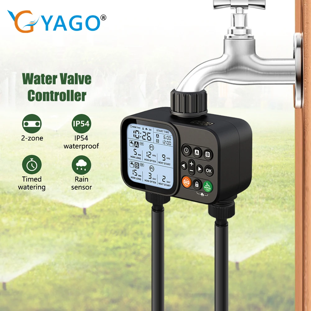 Household Solar Irrigation Timer LCD Automatic Irrigation System Outdoor Smart Garden Watering Tool Adjustable Program