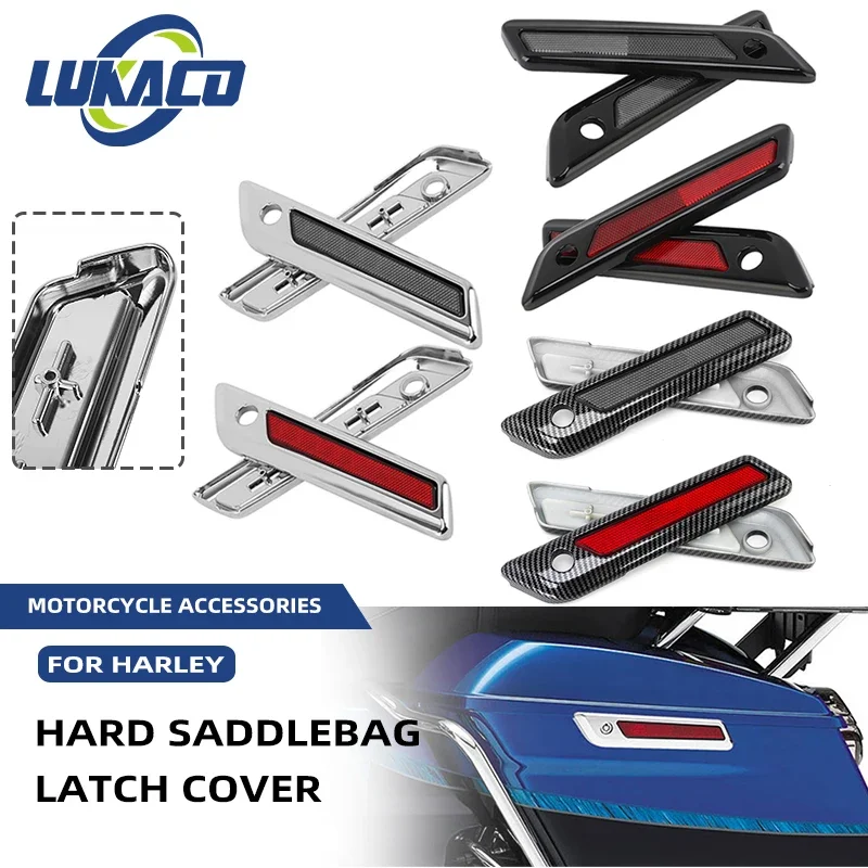 

1 Pair Motorcycle Accessories Hard Saddlebag Latch Cover Reflectors For Harley Touring Road King Road Glide Street Glide 2014-up