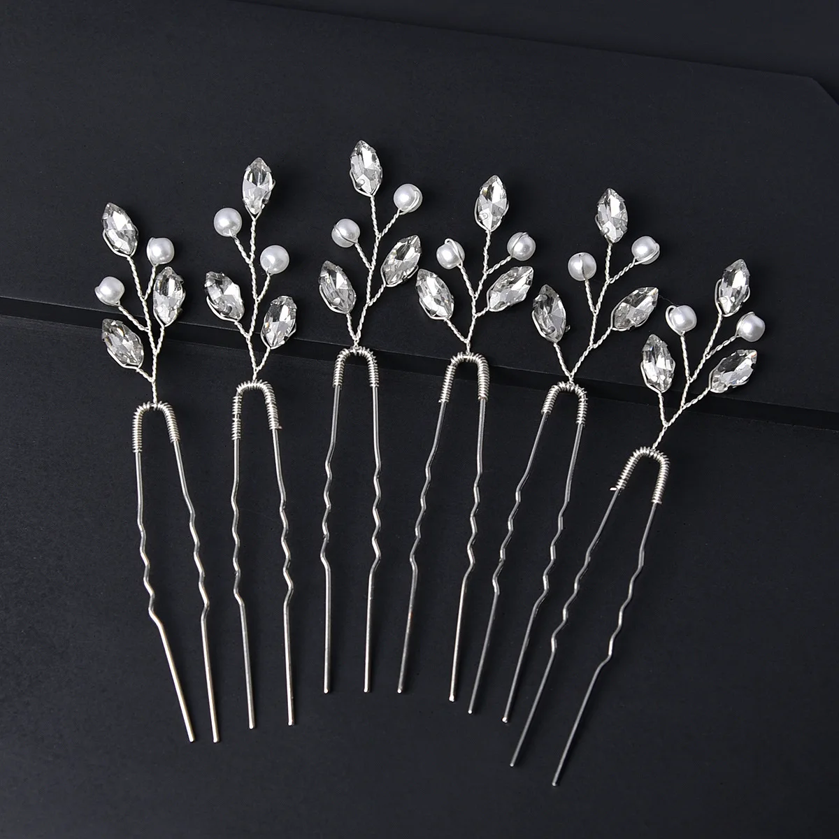 6 pezzi forcine da sposa copricapo da sposa pettine per capelli con perle dorate e argentate accessori per capelli da sposa in cristallo con strass