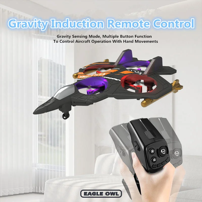 G-Sensor 360°Stunt Roll Simulation Model RC Fighter EPP 2.4G 4CH LED Light Hover Headless Mode Remote Control Plane Airplane Toy