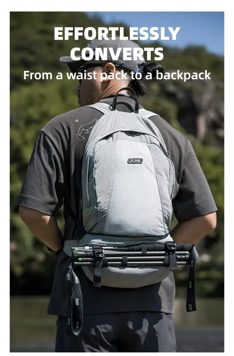 BISINNA 20L Ultraleichter Wanderrucksack, zusammenklappbar zum Hüftgurt, Outdoor-Tagesrucksack für Camping, Reisen, Angeln – Detail 1