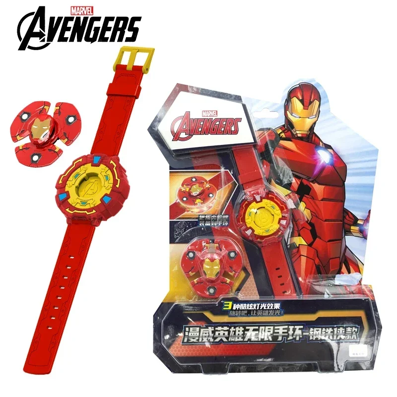 New Marvel Avengers Captain America Iron Man Fidget Spinner Wristband Three Kinds of Glare Movie Peripheral Toy Set Boys Gifts