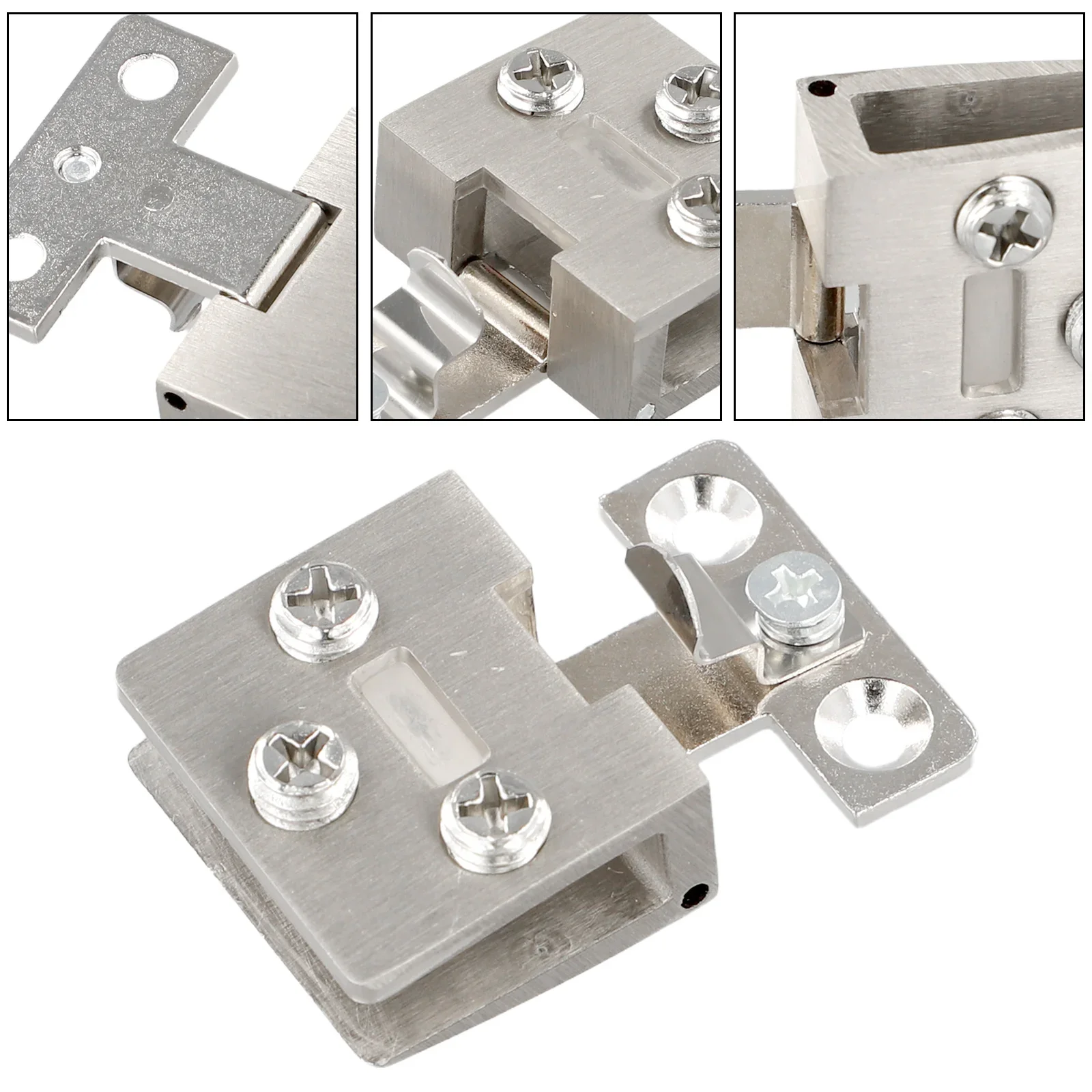 Zinc Alloy Glass Cabinet Door Hinge For 5 7mm Glass Non Opening Clamp For Display And Wine Cabinet Applications