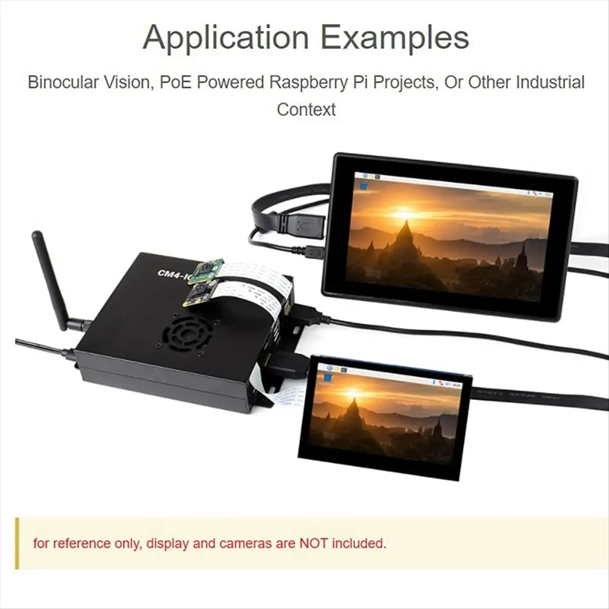 2026 جديد + لوحدة الحساب 4 PoE كمبيوتر صغير (النوع B)، مع مروحة تبريد معدنية CM4 PoE IO Board EU Plug