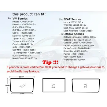 USB + AUX přepínač a kabel pro VW Passat B6 B7 RCD310 RCD510 Golf MK5 MK6 10 nejlepší prodej USB zásuvka pro VW T5 Multivan - №4