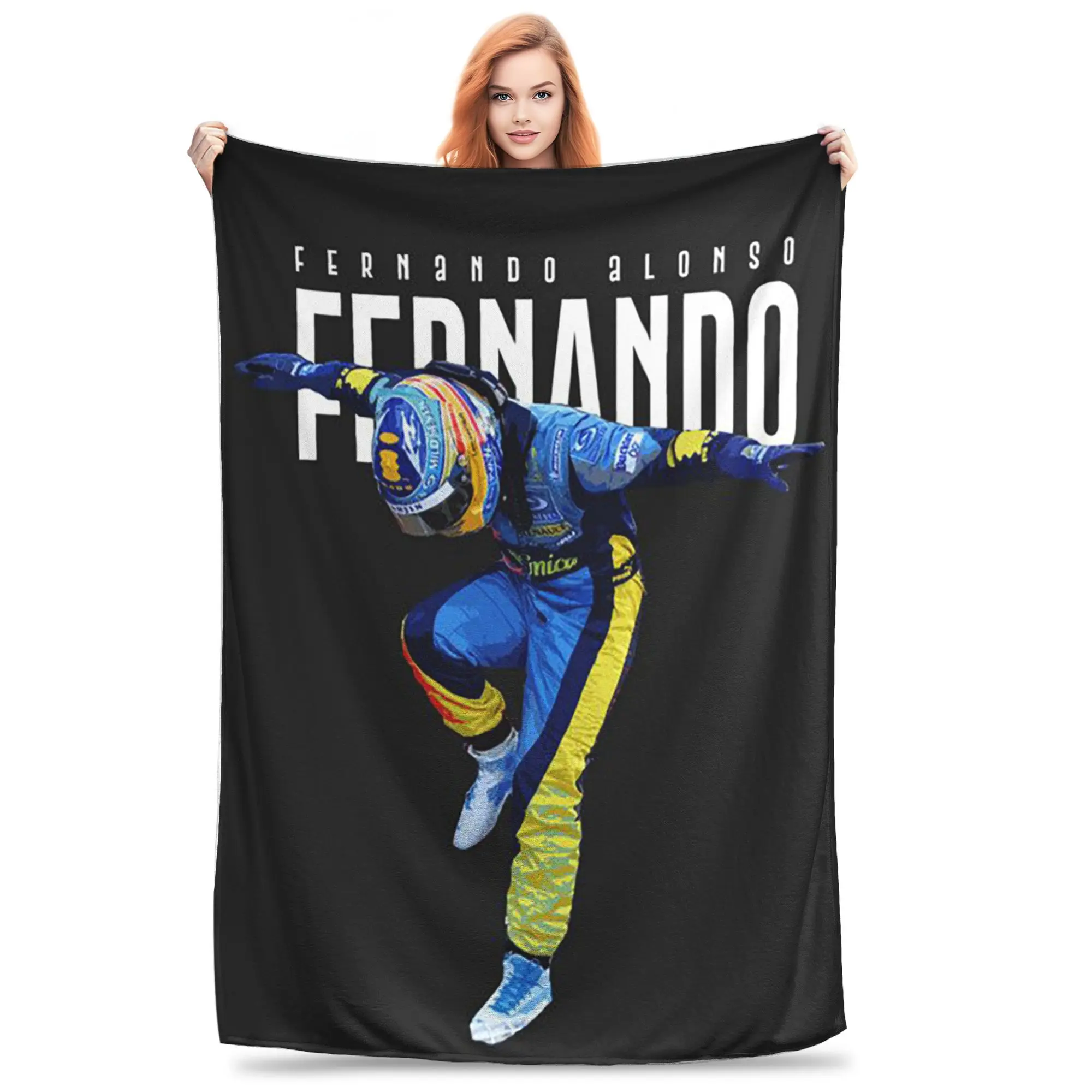 Flannel Throw Blanket Fernando Alonso Saint Warm Plush Blankets Soft Bedspread for Bed Living room Home Travel Couch