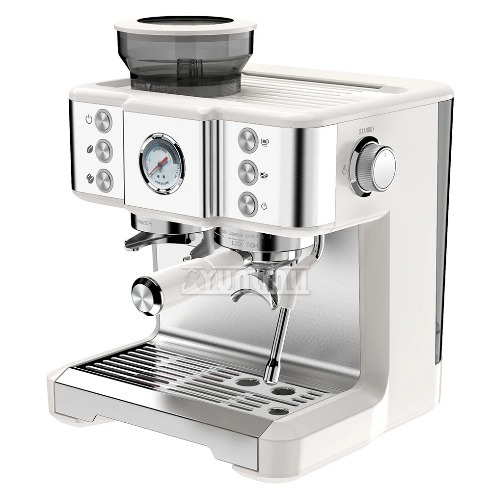 

Electric Espresso Machine Italian Coffee Maker Machine Double Boiler Heater with Coffee Grinding Beans Maquina De Café