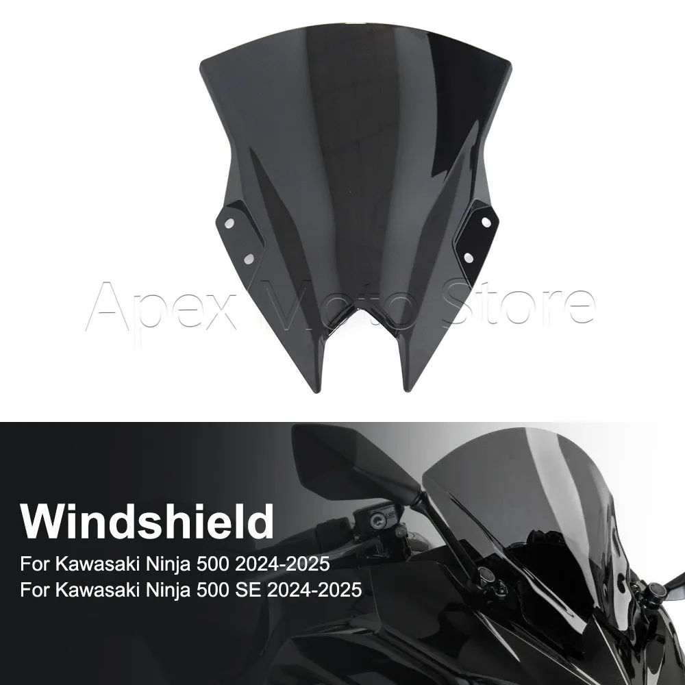 

Motorcycle Accessories Windshield Windscreen Wind Screen Deflectors For Kawasaki Ninja 500 Ninja500 SE 2024 2025 2026