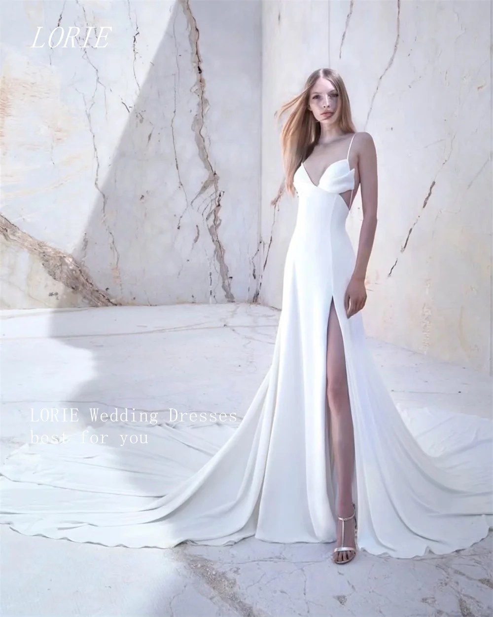 LORIE Luxury Noval Mermaid Civil Wedding Dress Spaghetti Strap Bridal Dresses Elegant Engagement Wedding Gown Customized 2026