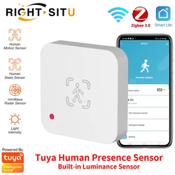 Tuya Zigbee WiFi  Human Presence Sensor MmWave Radar Detector With Luminance Sensor For Smart Home Smart Life replace PIR Sensor