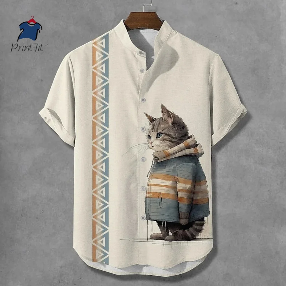 2025 New Men's 3D Casual Shirt Hawaiian Shirt Men's Summer Casual Short Sleeved Shirt Men's Clothing Breathable Shirt