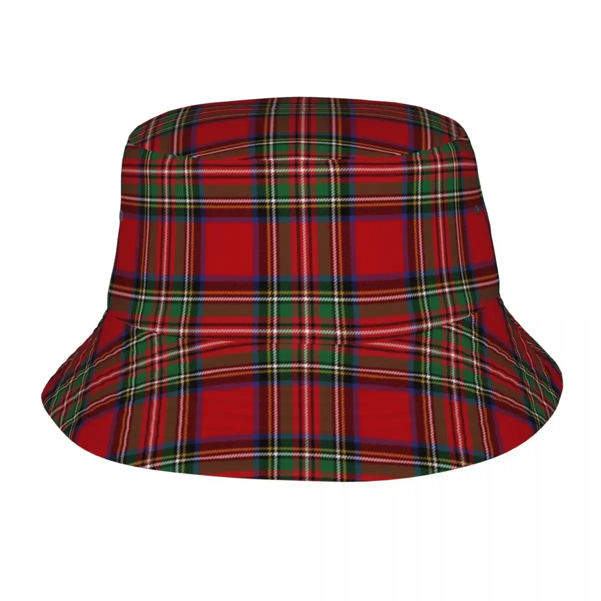 Beach Tartan Clan Stewart Plaid Black Red Check Bucket Hat Style Unisex Sun Hat Panama Hat Packable Fishing Fisherman Cap