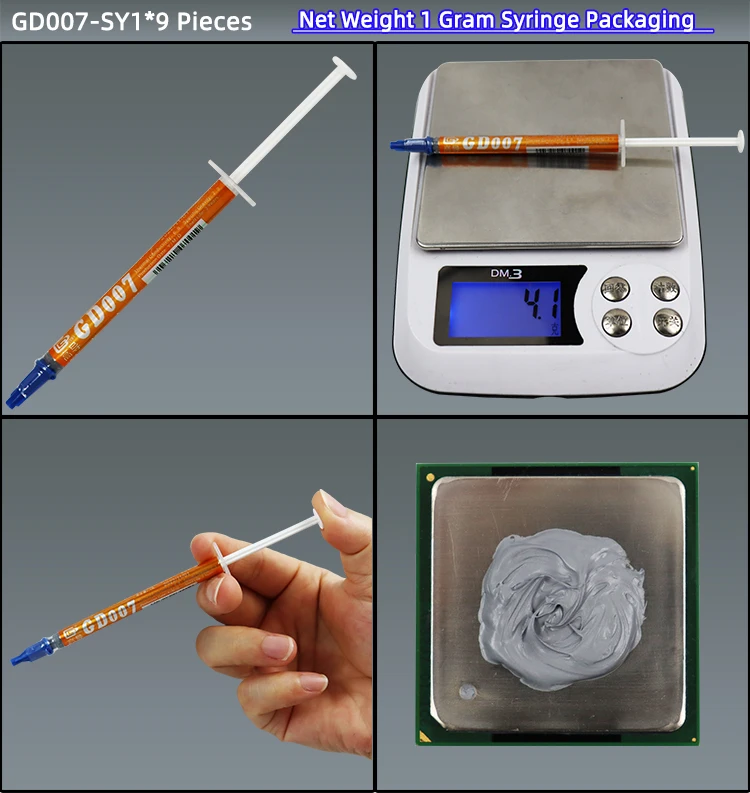 GD007 Wärmeleitpaste Gips Kühlkörper Verbindung Kühlnetz Gewicht 0,5/1/3/7/15/30/150 Gramm für CPU SSY ST CB CN MB BA BR – Detail 6
