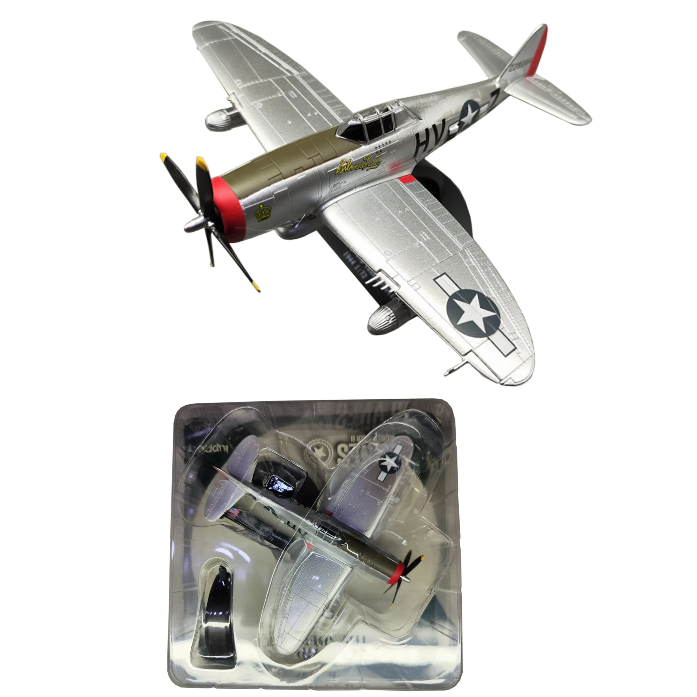 1/72 WW2 US P-47 fighter model Alloy finished aircraft model (flight mode)