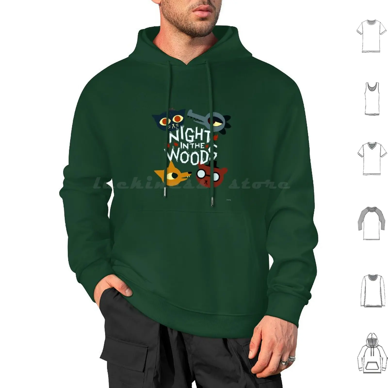 Night In The Woods-All Characters Hoodies Long Sleeve Night In The Woods Mae Bea Gregg Angus Game Games Fanart Cosplay