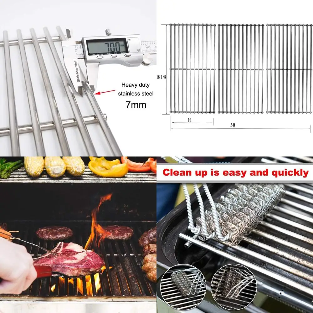 

3-Pack 18.25 Stainless Steel BBQ Grill Grates for Charbroil Models 463224912, 463231711, 463247209, 463247310, 463247512, 463248