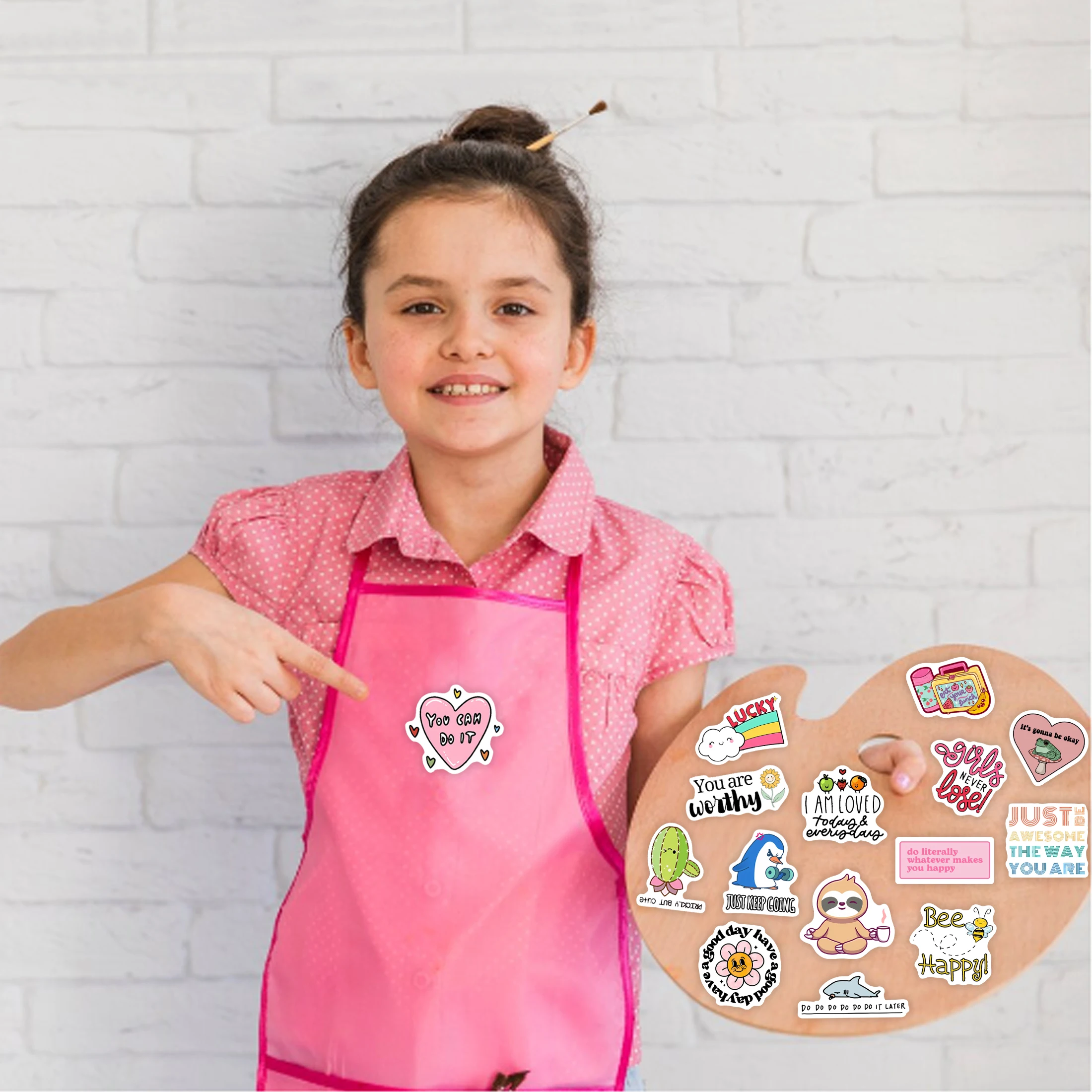 51 قطعة من ملصقات Lucky Glow in the Dark المقاومة للماء من الفينيل وزجاجة مياه لتزيين كتب الكمبيوتر للأطفال والمراهقين لعبة ذاتية الصنع