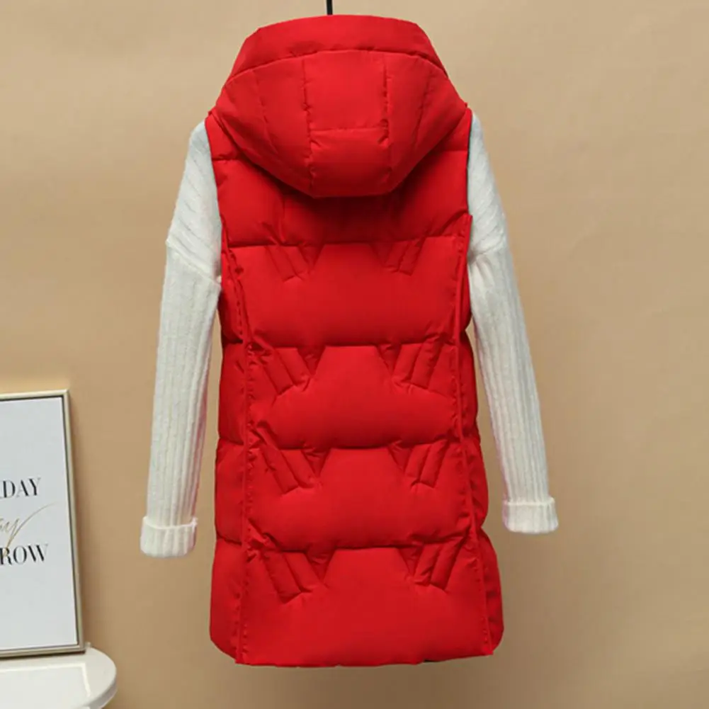 Women Double-sided Waistcoat Women's Winter Hooded Down Coat with Heat Retention Slim Fit Sleeveless Waistcoat for Outdoor