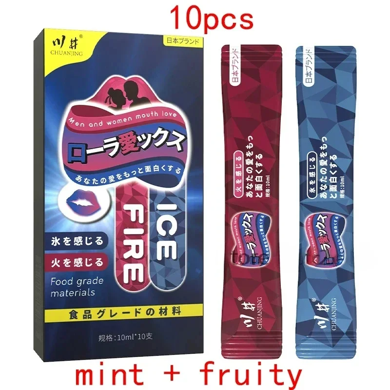 

10pcs Oral Sex Water Mint Strawberry Flavor Cool Heat Flirt Exciting Liquid Oil Water-based Lube Sex Lubricants for Blowjob