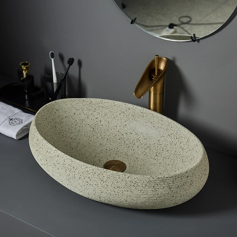 

Porcelain Modern Stylish Artistic oval Ceramic wash basin Bathroom Sink