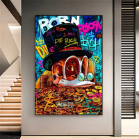 Disney Pop Art donald Duck Prints Disney Cartoon Poster Graffiti Comics Pop Art Wall Decor Canvas Painting Home Bedroom Decor