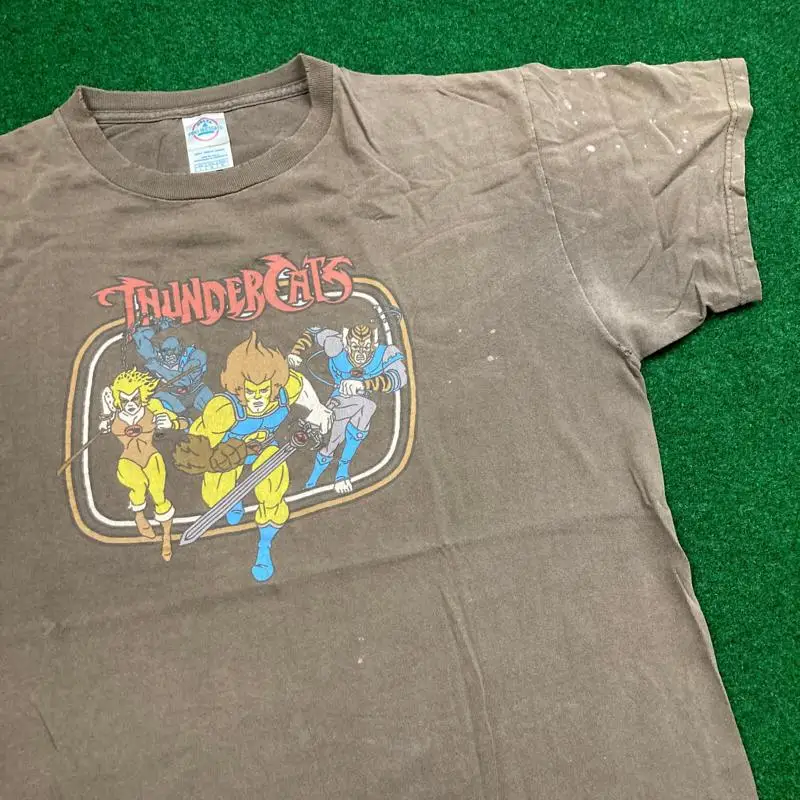 

Винтажная мужская футболка Thundercats L коричневого цвета с логотипом Y2K Vtg