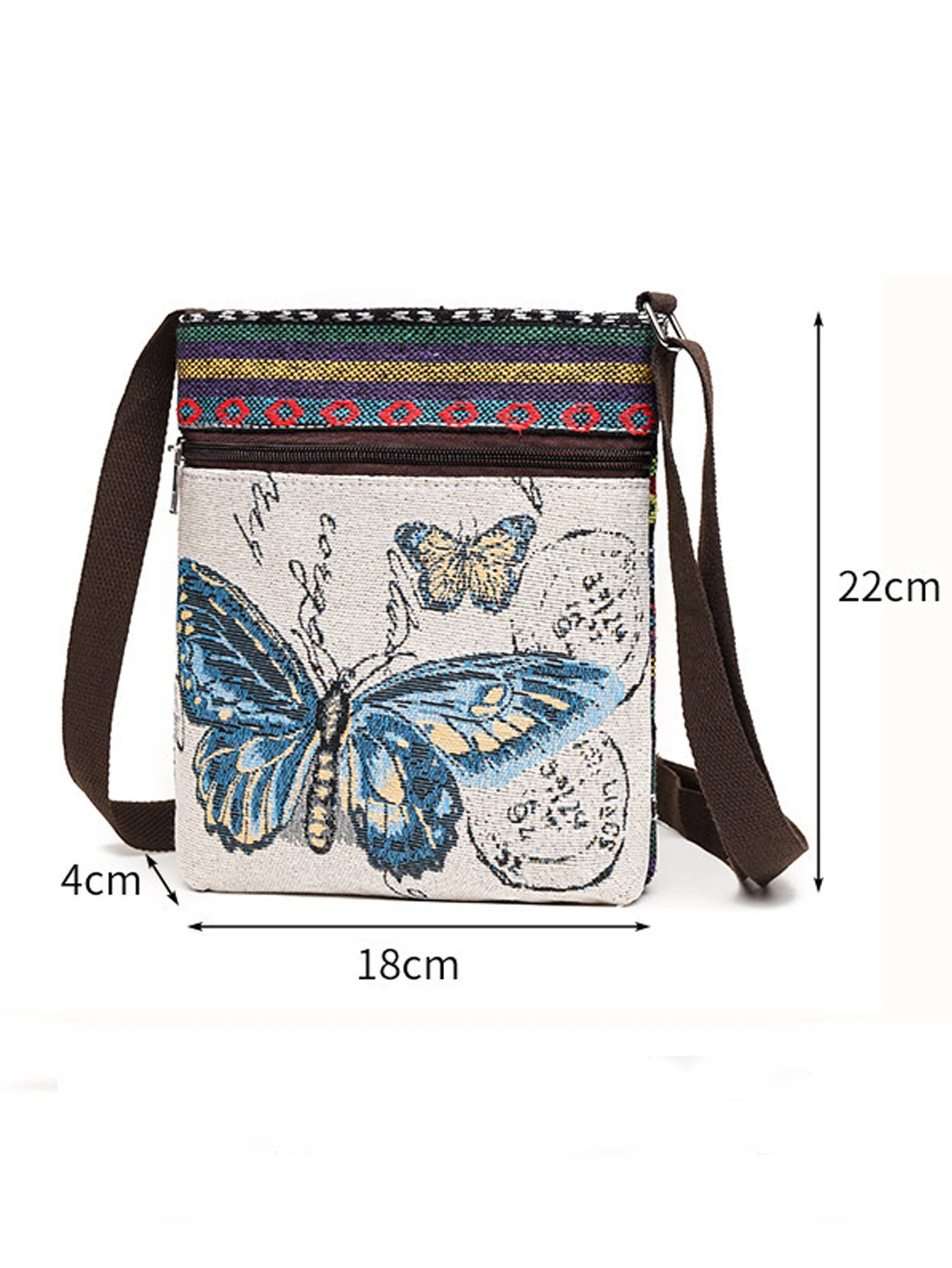 Canvas bag, women\'s crossbody bag, Chinese style, cute student outing, ethnic style,  small shoulder bag, single shoulder bag