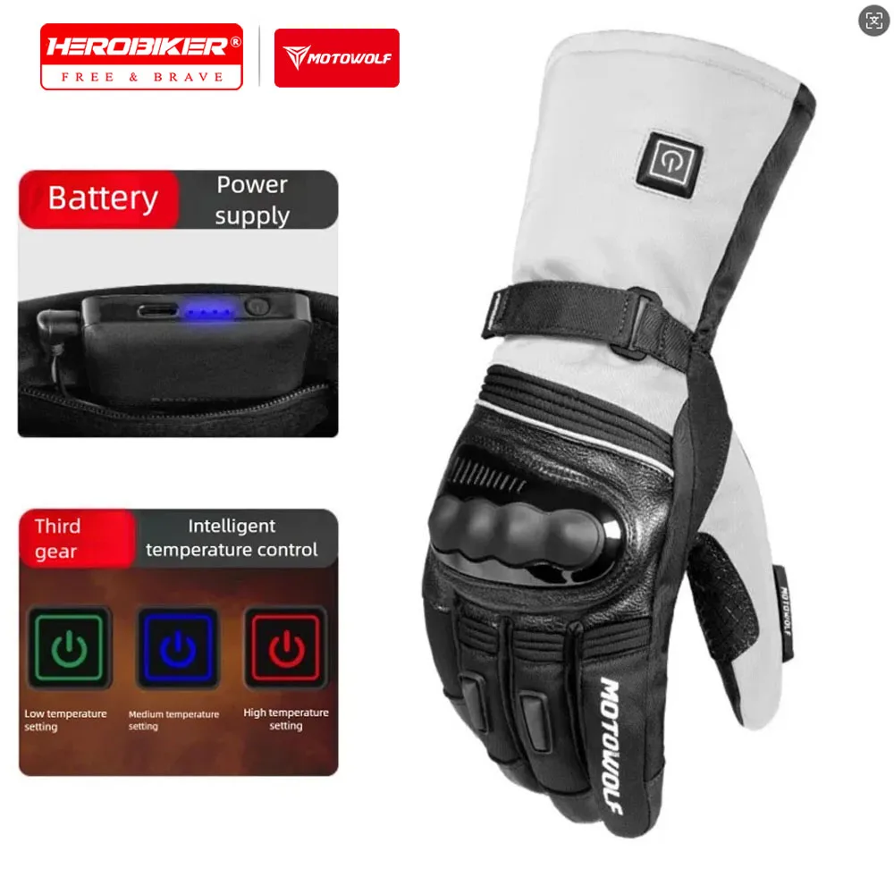 

Heated Electric Scooter Gloves USB Post Heating Thermal Winter Gloves For Motorcycle TouchScreen Anti-slip Gloves For Snowmobile