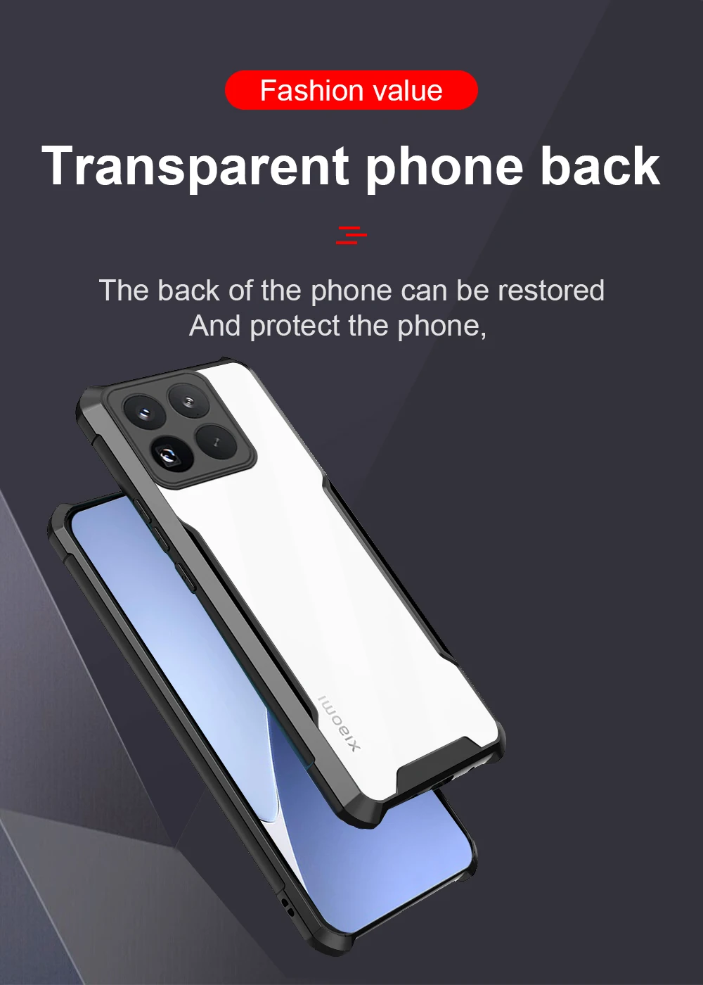 حافظة هاتف لهاتف Xiaomi Mi 15 Pro 15Pro 14T 13T 12T 11T Pro غطاء مقاوم للصدمات من الأكريليك الشفاف على Xiaomi15 14TPro 13TPro Shell