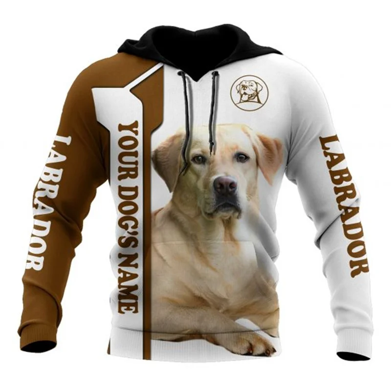 Sudadera con capucha para hombre y mujer, suéter con estampado 3D de perro Labrador Retriever, color negro, estilo callejero, ideal para regalo