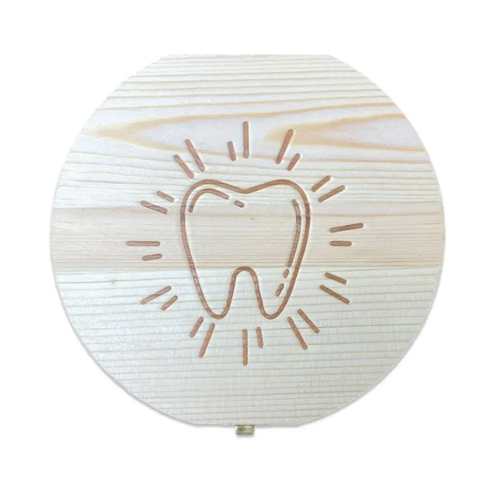 High Quality Wooden Tooth Box Milk Teeth Organizer Umbilical Cord Box Tooth Storage Box Collecting Teeth Save Gifts Tooth Box